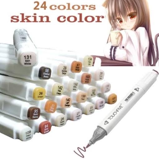 

Touchfive Skin Color 12 / 24 Pcs Twin Marker Skin Color Designer - 24 Pcs Skin