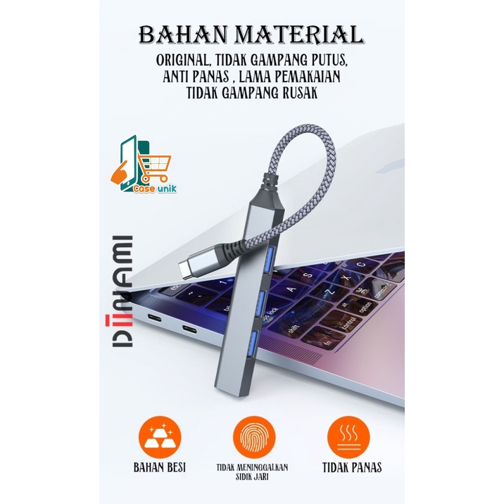DIINAMI G05 Kabel Adapter USB Hub Type C Cable Multi Port 4 in 1 to USB 3.0 Macbook Air Pro 2020 2021 M1 CS4976