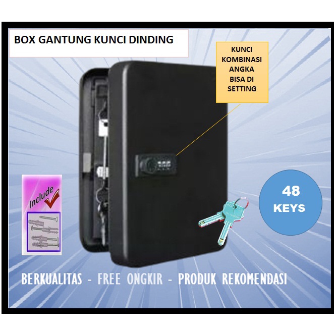 Gantungan kunci Key Box dinding Cantelan kunci keybox brankas besi dinding