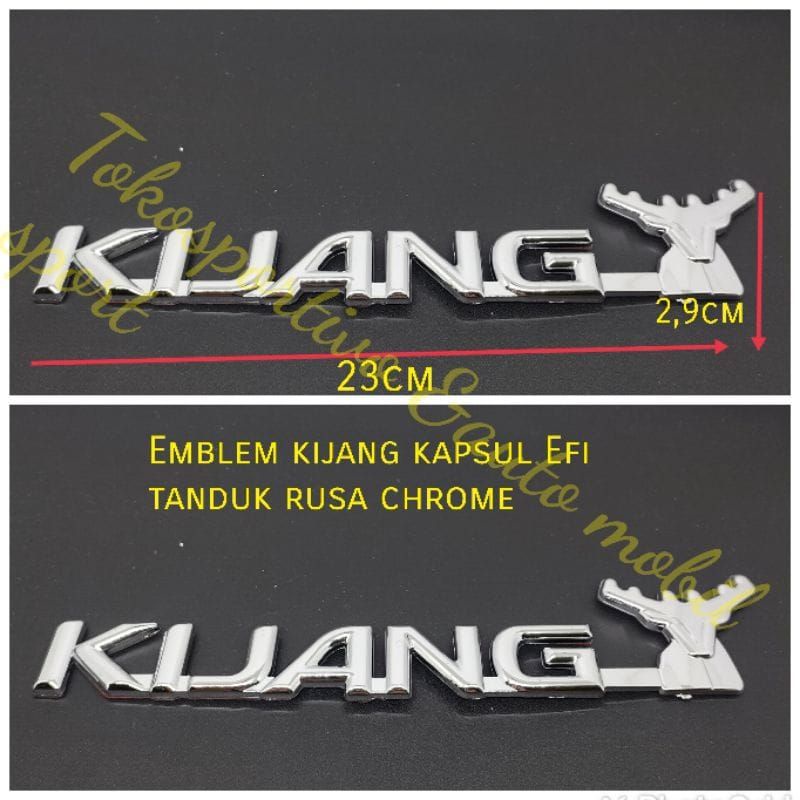 Emblem logo stiker tulisan Lambang Huruf Toyota Kijang Kapsul Efi tanduk rusa Chrome
