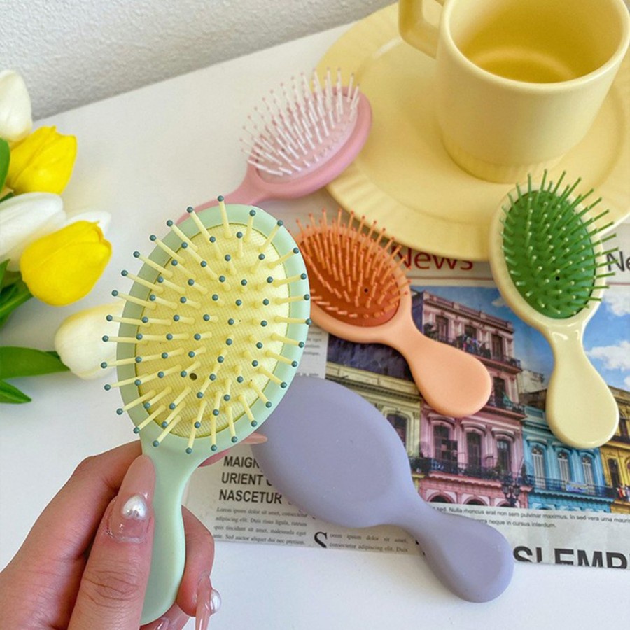 【GOGOMART】Sisir Rambut Anak Anti Kusut Anti Rontok / Mini Hair Brush Sisir Pijat Model Oval Warna Pastel