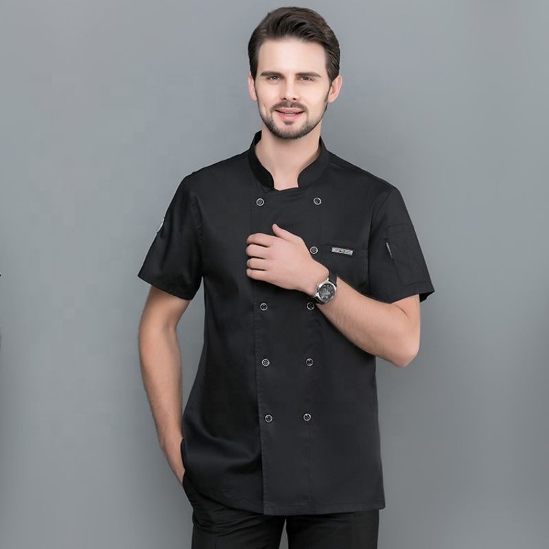 Baju Koki Baju Chef Seragam Koki Seragam Chef Kemeja Koki Kemeja Chef Jacket Lengan Pendek Unisex