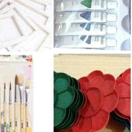 

paket lukis (kanvas 30x40+palet+kuas cat akrilic