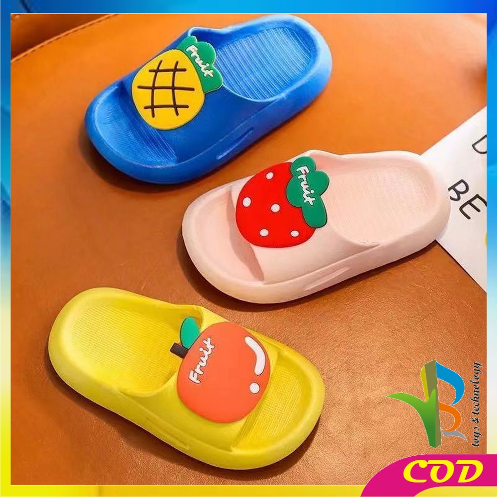 RB-S43 Sandal Anak Slip On Motif Buah Selop Karakter Lucu Sendal Anak Perempuan Laki Laki / Sandal Bayi Anti Slip Slippers Kids Cute Baby Import