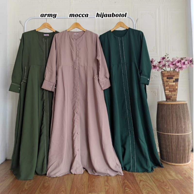 gamis kaesya wolfis / gamis wanita / gamis wolfis premium / gamis polos wanita