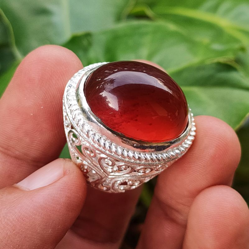 CINCIN BATU AKIK NATURAL AMBER KATILAYU KODE 02241