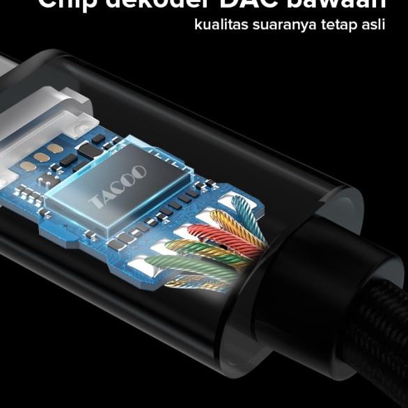 TACOO Kabel Type-C Ke 3.5mm Headset Audio adapter cable Hi Fi Black