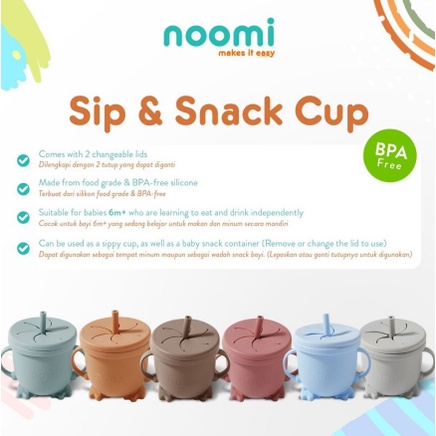 Noomi Silicone 2in1 Sip &amp; Snack Cup Cangkir Silikon Minuman &amp; Cemilan
