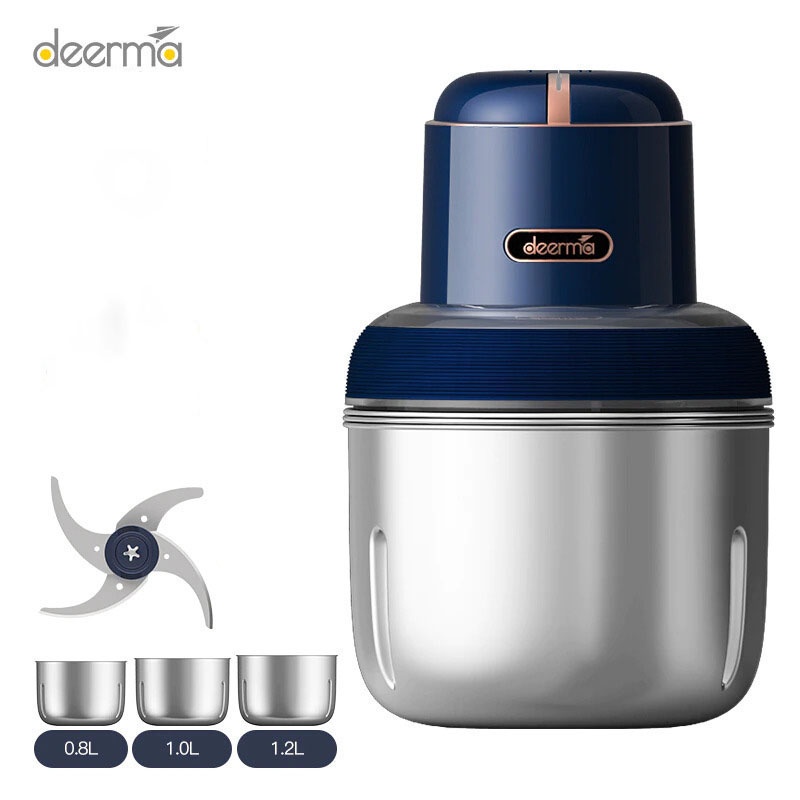 Deerma Pro Blender Penggiling Daging Meat Grinder 1.2L - DEM-JR08 - Blue