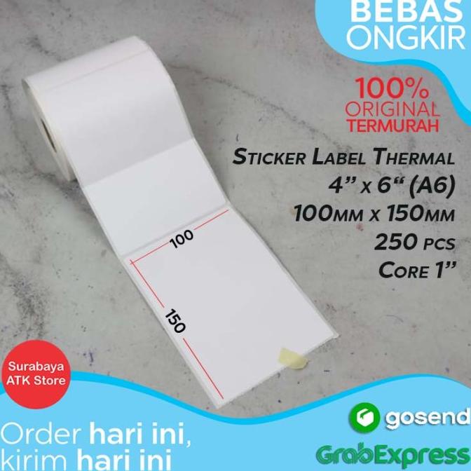 

PROMO Label Thermal 100x150 250 pcs Barcode 100 x 150 Kertas Sticker