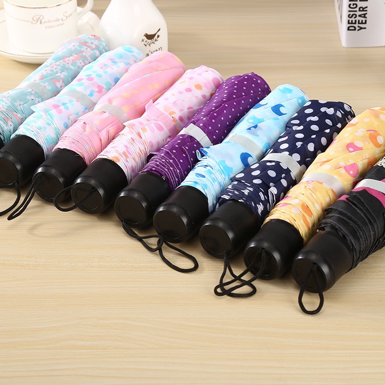 Serbagrosirmurah Mini Pocket Umbrella Payung Lipat Motif Payung Lipat Dan Motif