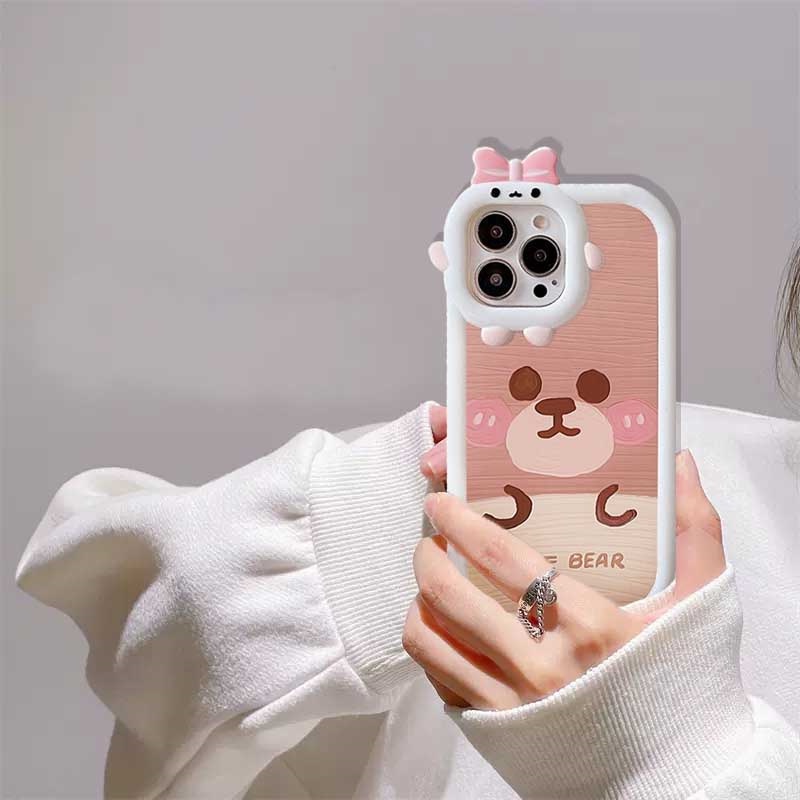 Casing Samsung A14 M14 A04 A04S A13 A03S A23 A22 A21S A12 A02S A11 A51 A30 A50 A52 A20S A10S M12 A32 4G Motif Brown Bear