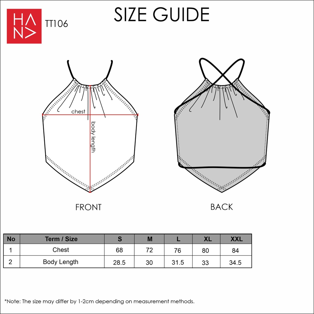 HanaFashion JKT - Clarita Sexy Back Crop Tank Top Wanita - TT106
