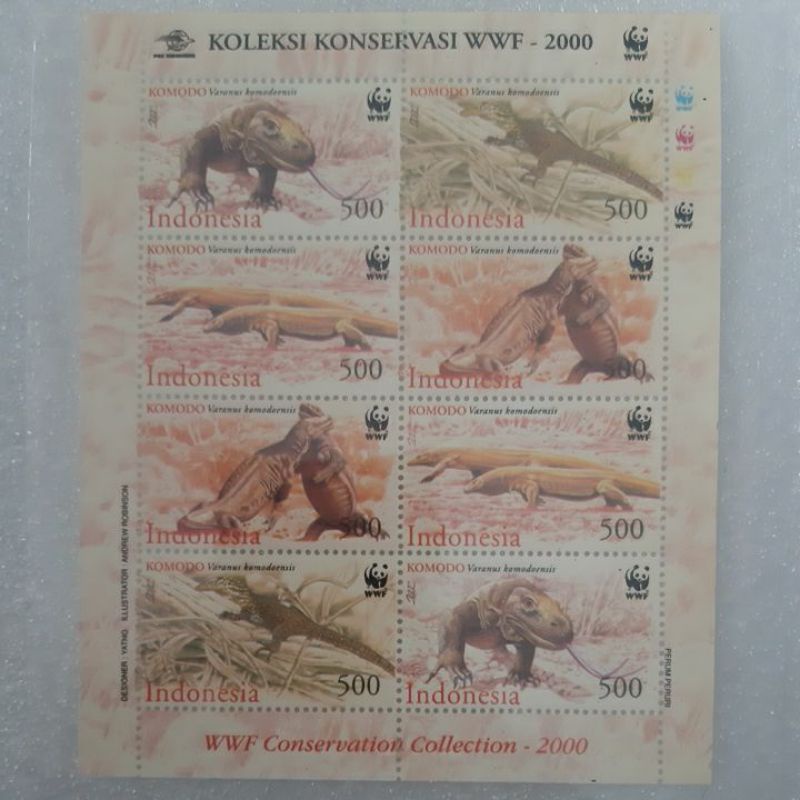 

Perangko Indonesia komodo koleksi WWF tahun 2000 sheet 8 prangko