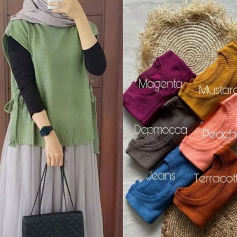 BAJU RAJUT ILLO VEST TALI RAJUT ROMPI