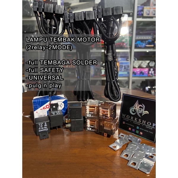 RELAY SET LAMPU TEMBAK MOTOR (2relay-2mode) MX/HELLA/BOSCH/SHINAGAWA