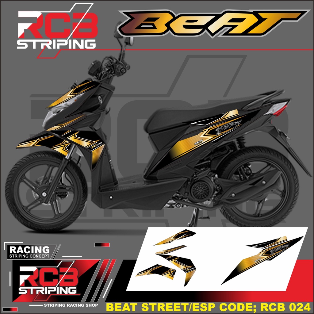 (cod) Striping Motor Beat Street / Beat Fi Esp / Beat Iss / Beat Fi New - Stiker Variasi RCB 024
