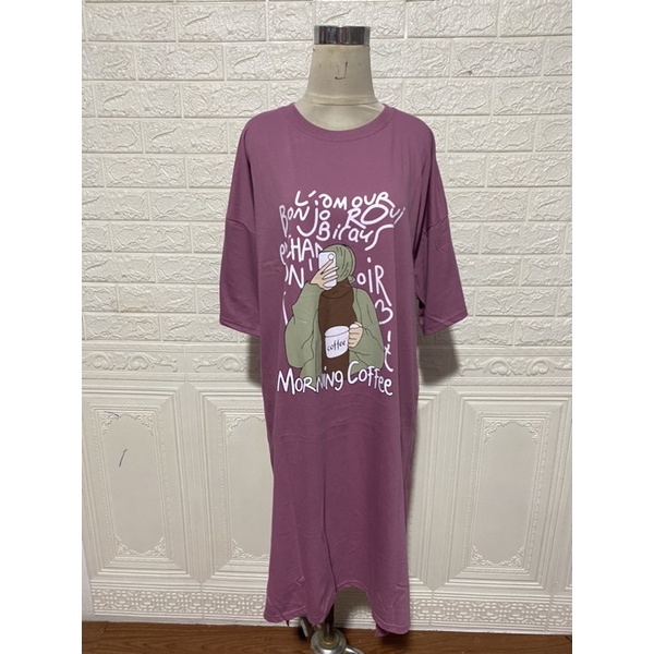 TUNIK COMBED DRESS MIDI MOTIF SABLON GAMBAR BASIC OVERSIZED PANJANG LONG KAOS DRESS TSHIRT POLOS KATUN KAOS TUNIK SIMPLE KOREAN