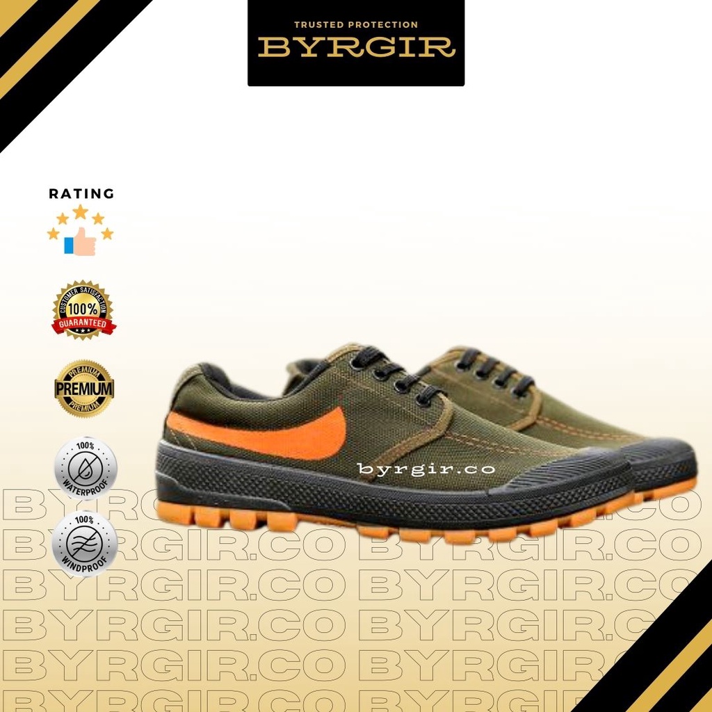 BYRGIR Sepatu Kanvas Safety Pria Sneaker Gunung Hiking Trekking Quick Dry Outdoor Import Sporturedo Stonger Terbaru Shoe Olahraga Laki Laki Original Korean