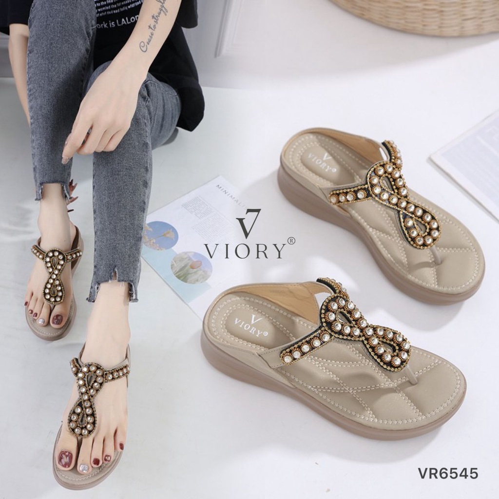 VIORY Wedges Sandal Jepit Shoes #VR6545 ORIGINAL