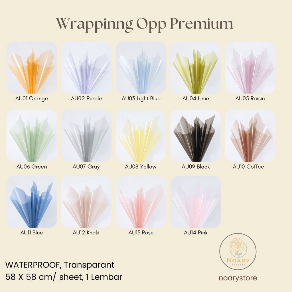 Wrapping Opp Premium Kertas Bunga Wrapping Cellophane Paperwrap Buket Bunga Bungkusan Bunga / Flower Wrapping / Cellophane / Wrap / Kertas Bunga / Kertas Kado / Flower Paper / Kertas Grosir / Kertas Import / Kertas Cellophane / Florist / Buket Bunga / Flo