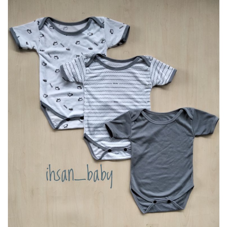 3 pcs jumper atasan bayi lengan pendek