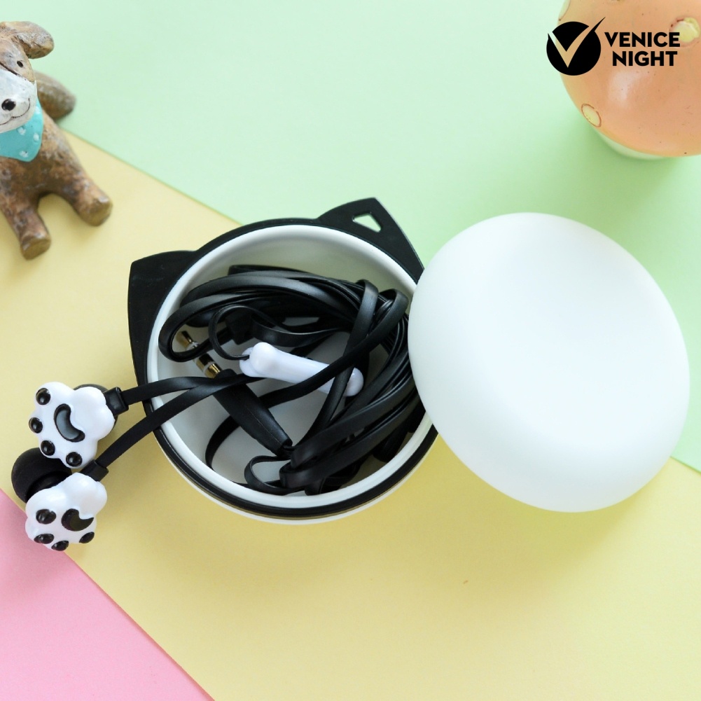 (VNEP) (Berkabel) Earphone Lucu Nyaman ABS Cat Claw 3.5mm Permainan Musik Sport Earphone Penggunaan Sehari-hari