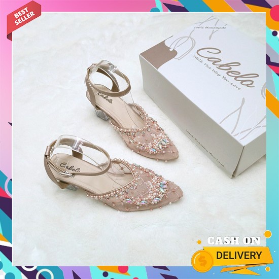 Sendal Heels Wanita Kekinian Terbaru 2022 Kondangan Wisuda Sandal Haih Cabelo Catya  Slingback - 7 C