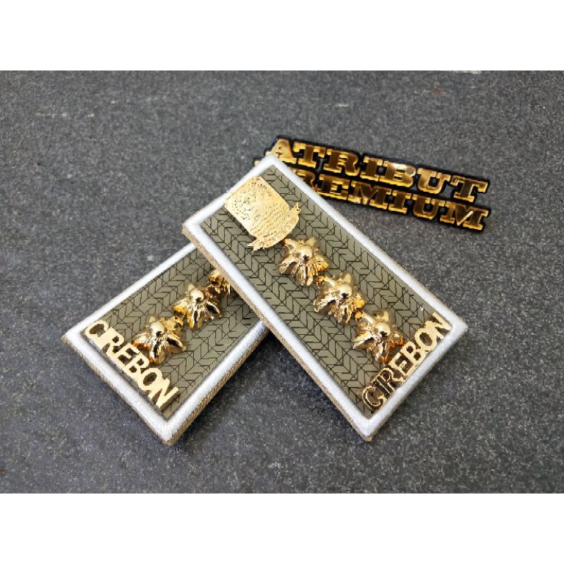 Pangkat PDH ASN CIREBON 4B Lis Putih Kain Akrilik