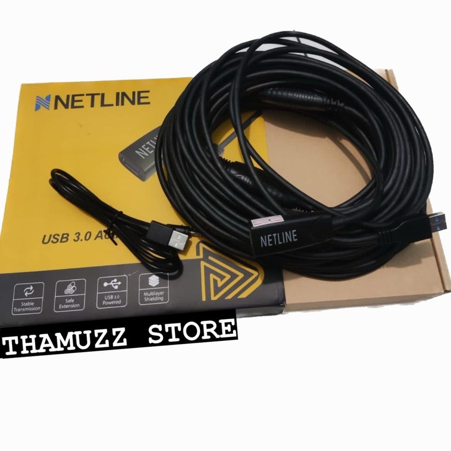 Netline Kabel USB 3.0 Extension Active 15M Perpanjangan USB 15 Meter