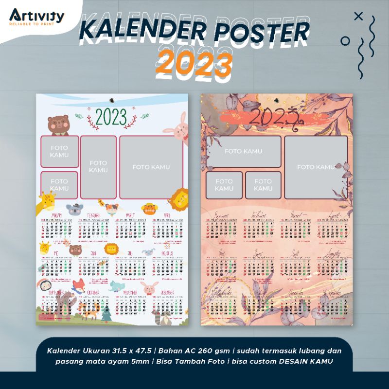 

cetak CALENDAR CUTE - KALENDER POSTER FOTO PHOTO DINDING 2024 custom