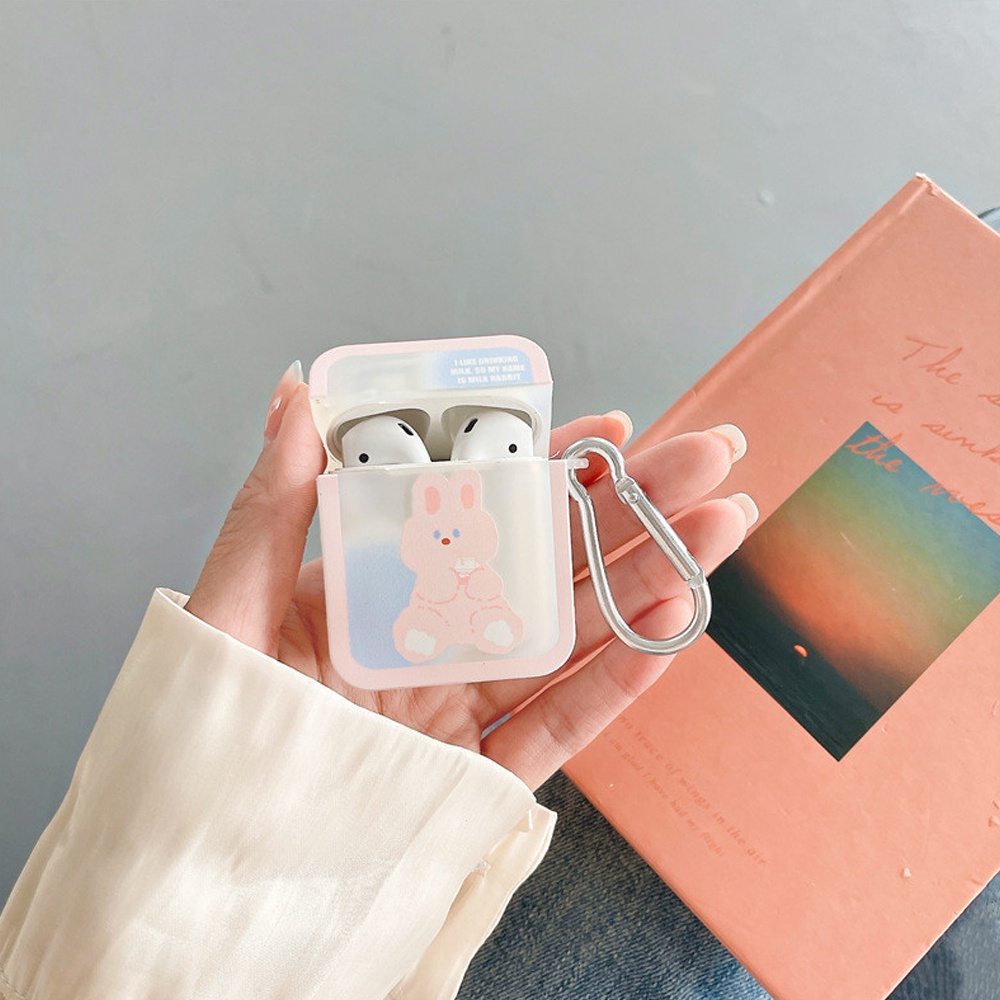 Casing Kartun Kompatibel Untuk Airpods1 2 Pro Generasi Ke-3 Case Ice Cream Rabbit Bear Case Kompatibel Untuk AirPods Pro Case Dengan Gantungan Kunci Lanyard