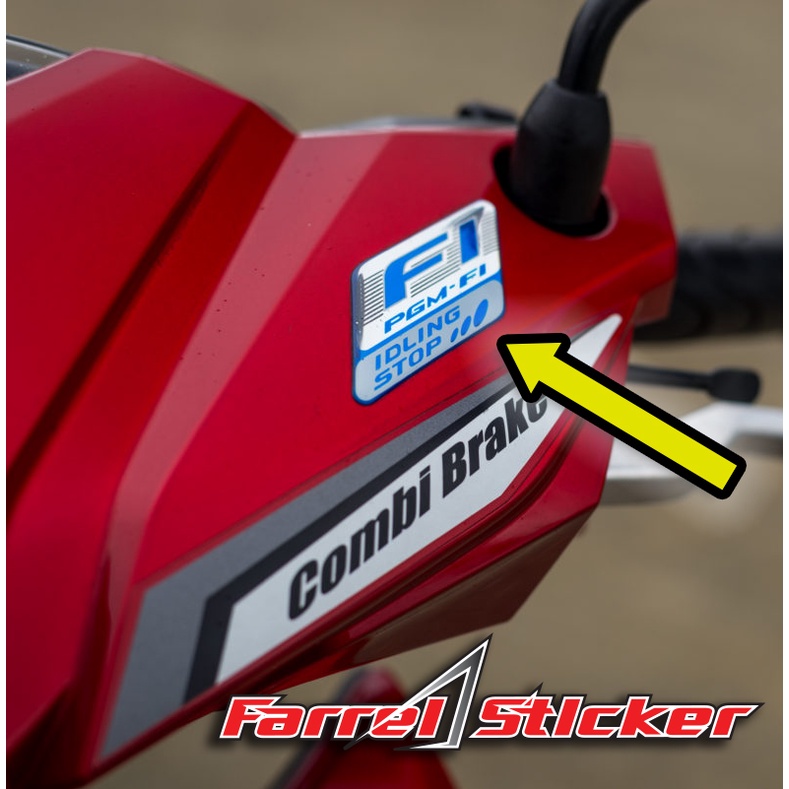 stiker timbul sticker 3d honda FI idling stop beat vario