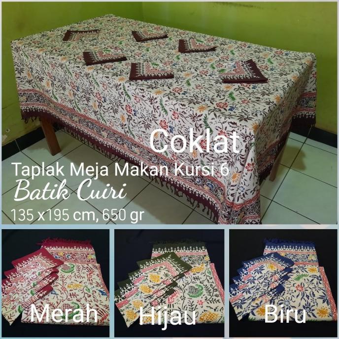 Taplak Meja Makan Batik Cuiri Besar Kursi 6