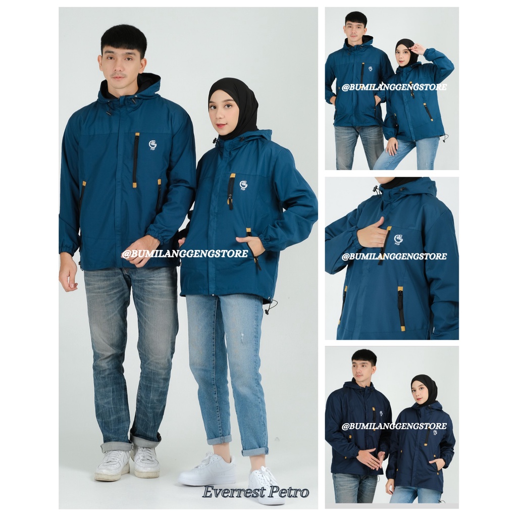 Jaket Couple Parasut Jumbo Waterproof Original FCF EVEREST Size M L XL XXL / Jaket Gunung Waterproof