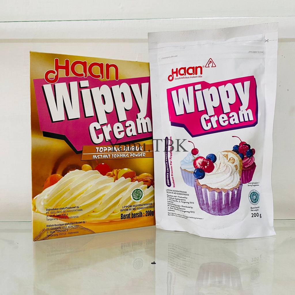 

HAAN Wippy Cream/Whip Cream Bubuk/Wippy Cream Powder Kemasan Kotak dan Pouch - 200gr