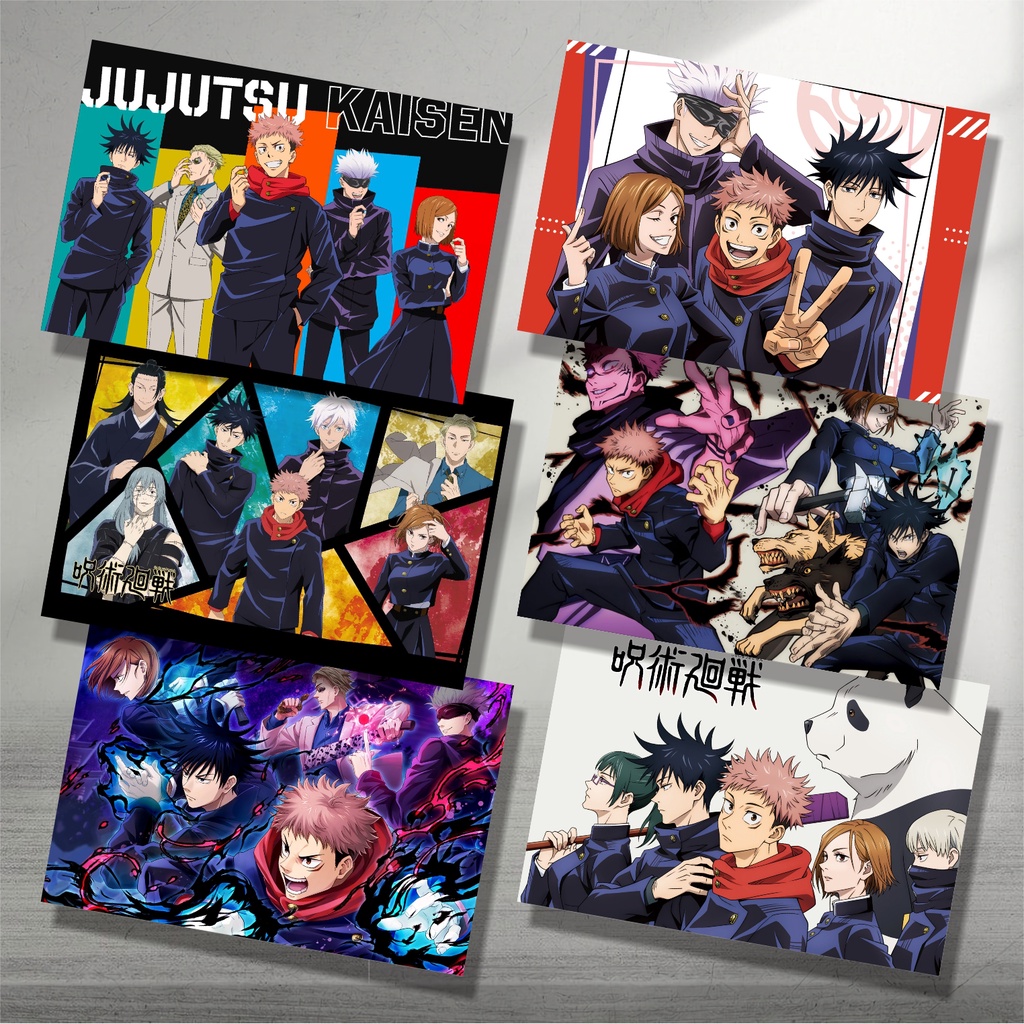 Koleksi Poster A3 Anime Jujutsu Kaisen A - Itadori Fushiguro Kugisaki Gojo Sukuna Inumaki Maki Nanami Yuuta