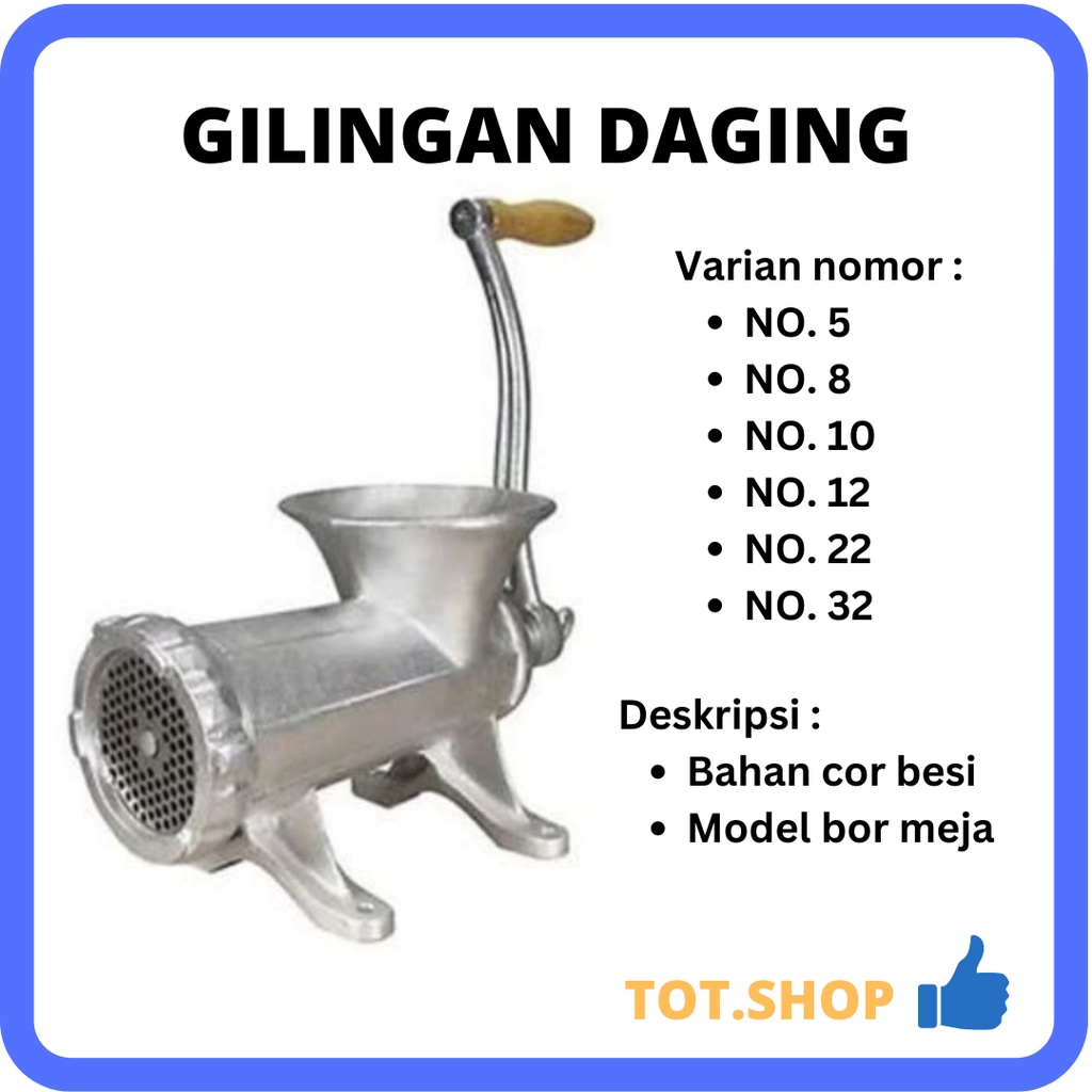 Jual Penggiling Daging Gilingan Daging Manual Besi Berat No 32 Berat