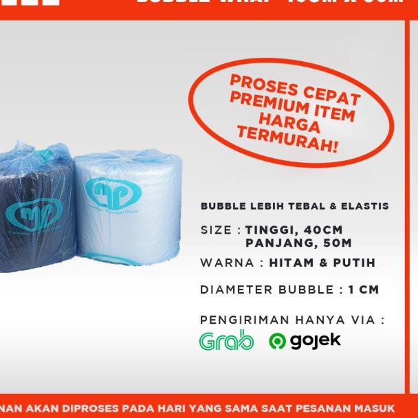 

BUBBLE WRAP ROLL 40CM X 50 METER HITAM PUTIH BUBLE WRAP MULIAPACK - MP ORG 40 Putih