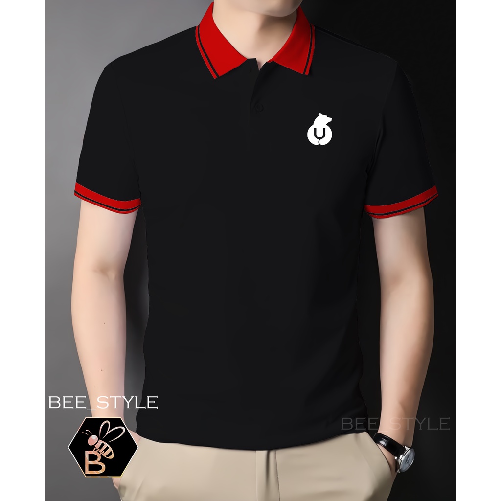 Kaos Kerah Kombi Logo Bear / Kaos Pria Logo Bear / Polo Shirt Kerah Kombi