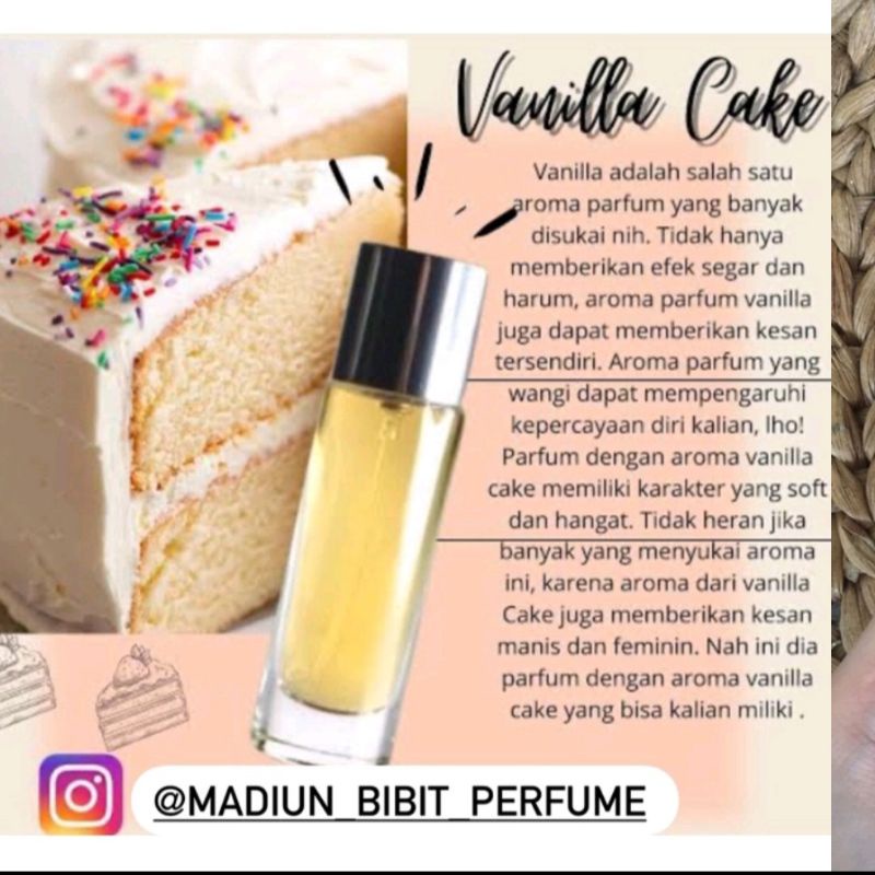 

Vanila Cake Original 100% - Parfum Refil Murni Non Alkohol ( BISA COD)