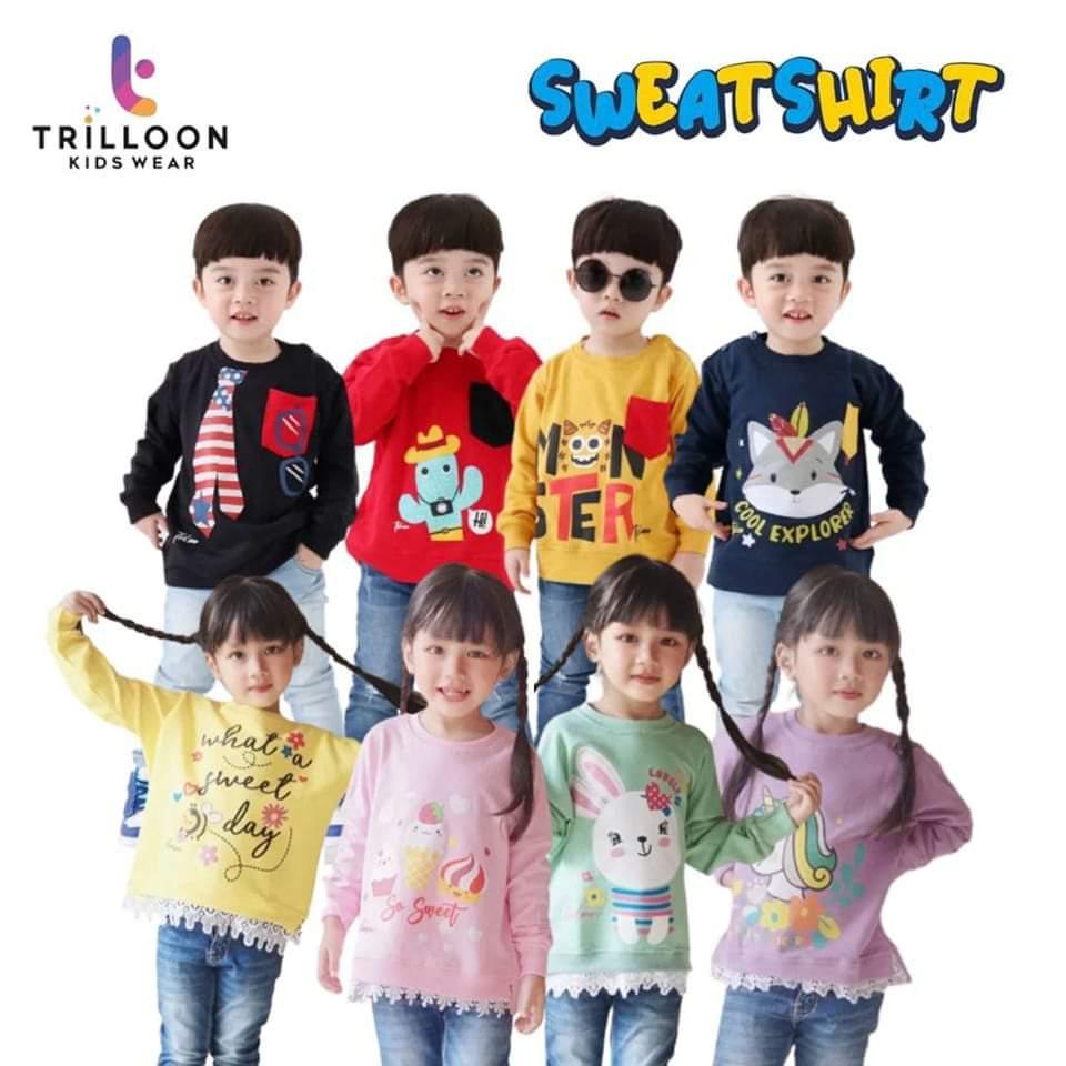 RAF Trilloon Kidswear Sweatshirt Baju Atasan Anak Laki-Laki Perempuan Kaos Kids Wear