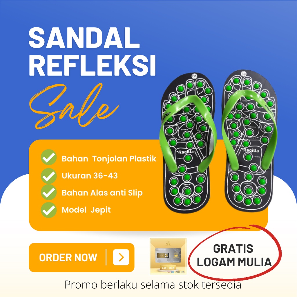 Sandal refleksi sandal rematik selop hijau merah raqilla 24151195