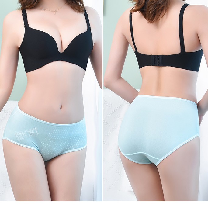 BEE - Celana Dalam Mid Waist Cd Motif Bunga Bahan Katun Import Undies 3108