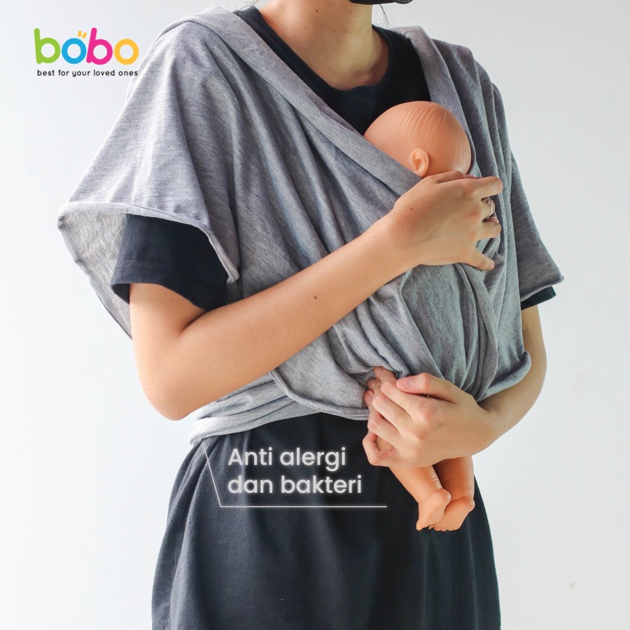 BOBO Gendongan Bayi Instant Geos 3in1 Baby Wrap M Shape Depan Samping MBS