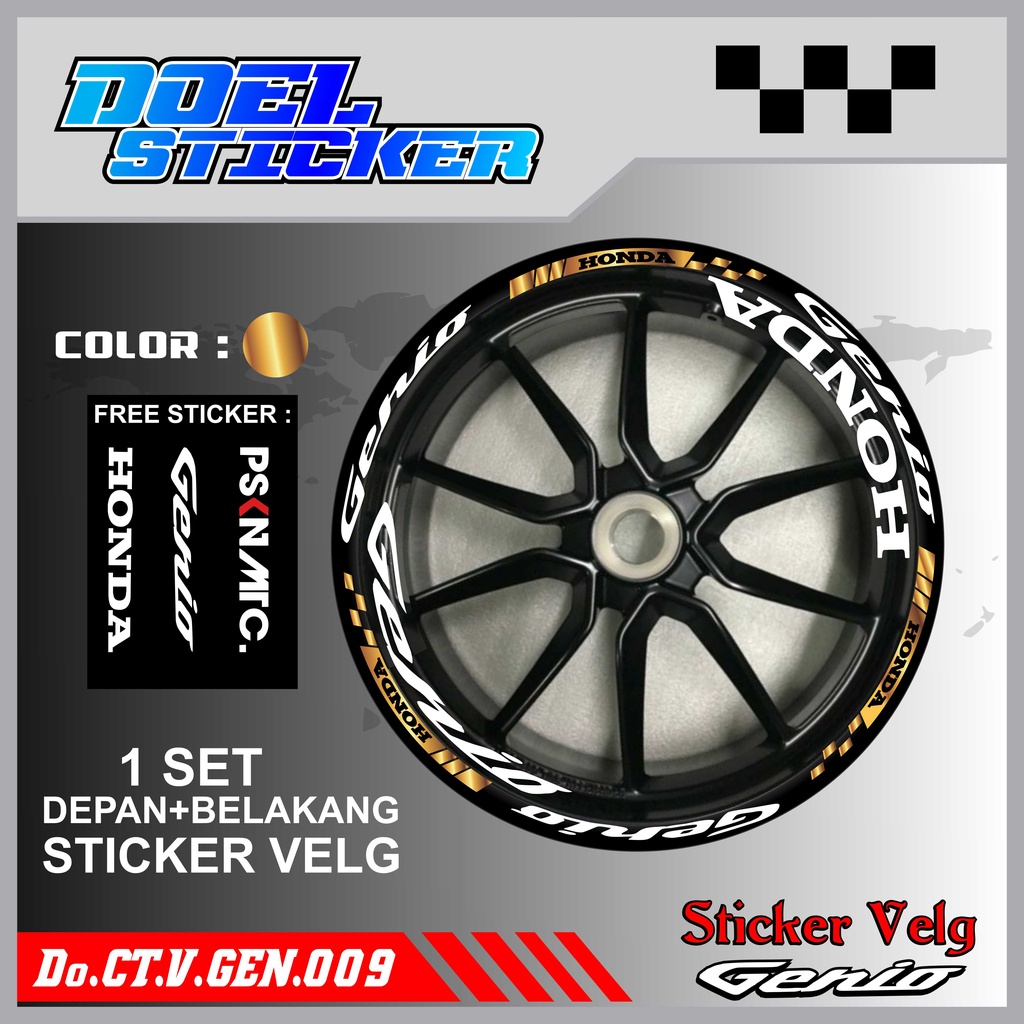 Stiker Cutting Velg Genio Racing Lis List Variasi Custom Set Depan Belakang Doel 009