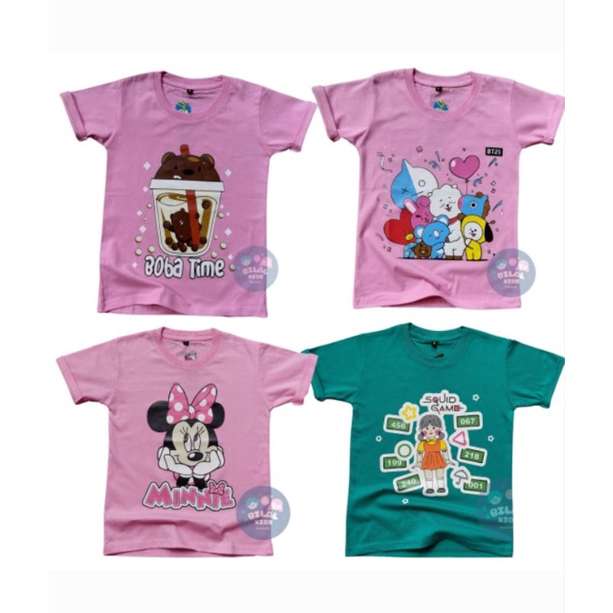 KAOS ANAK/KAOS DISTRO/KAOS ANAK CEWE 1-8th