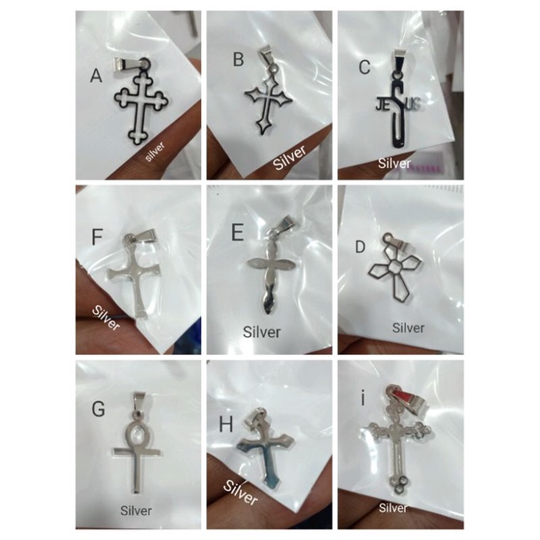 RLt025. Liontin salib titanium untuk bandul kalung