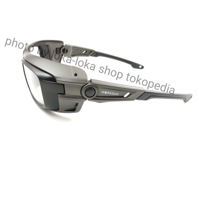 kacamata frame minus safety worksafe seri vector 3062 abu-abu hitam