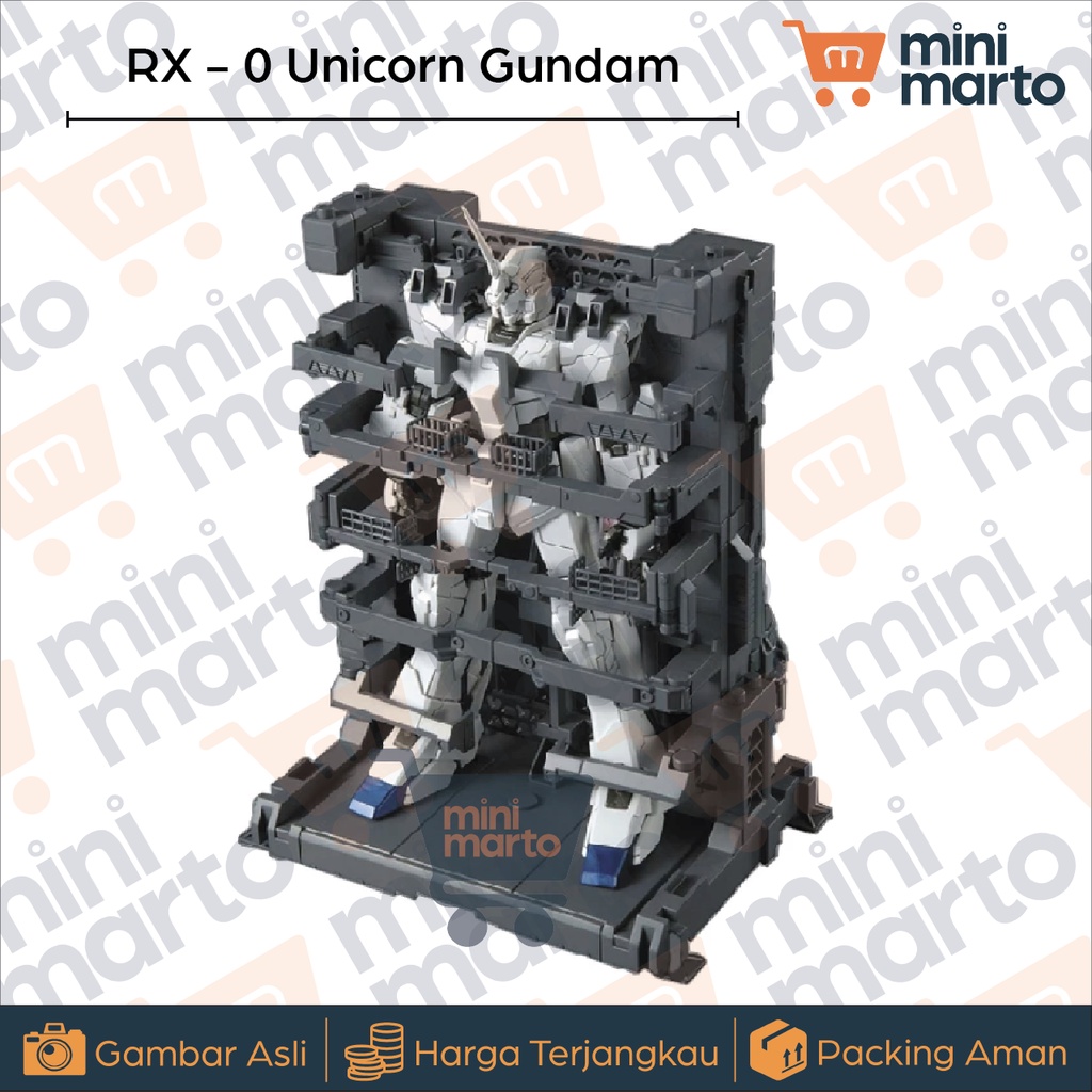 Bandai Gundam RX - 0 Unicorn HD Color + Cage - Minimarto